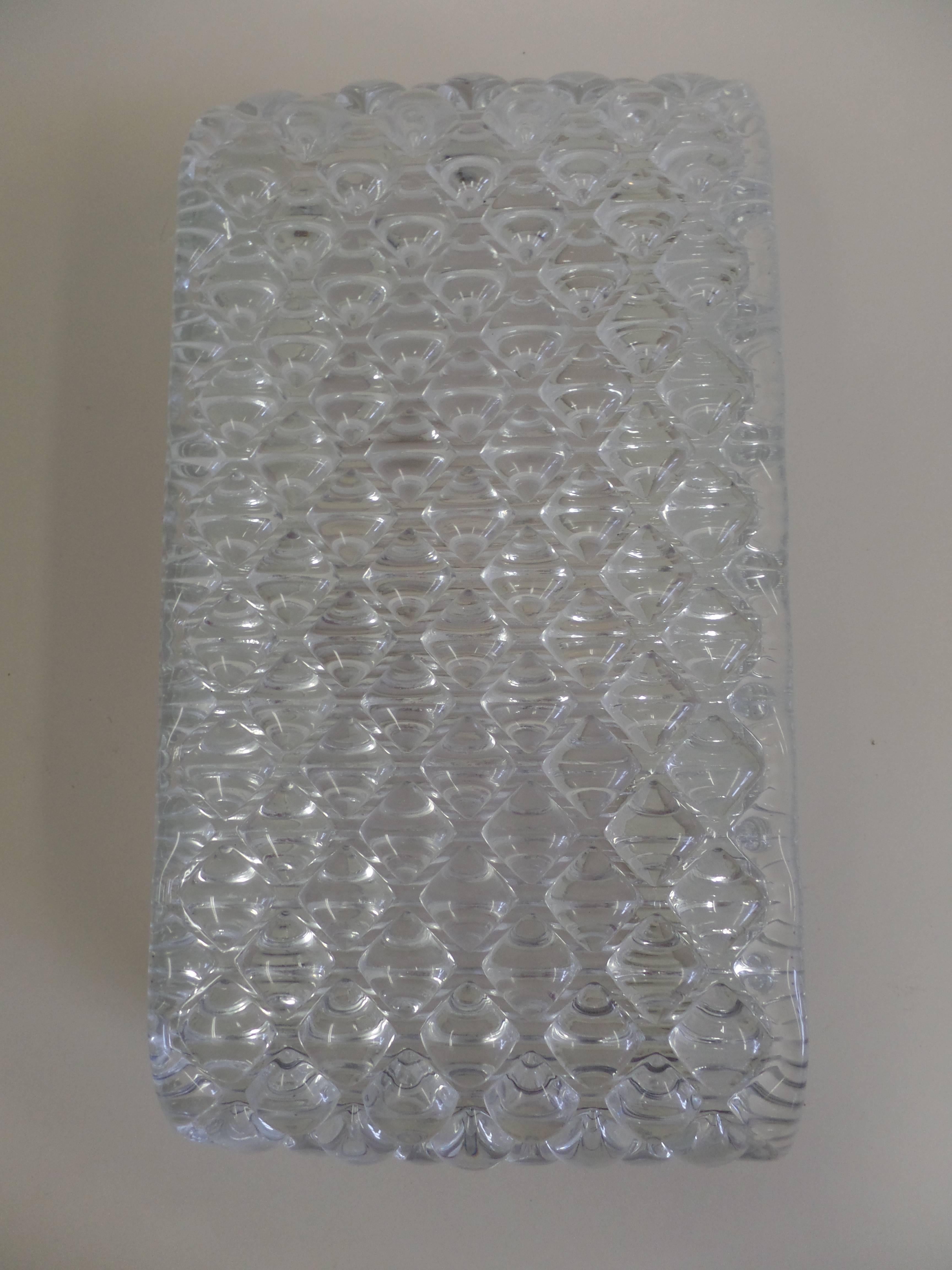 20th Century Pair of Italian Mid-Century Modern Murano / Venetian Diamond Glass Sconces For Sale