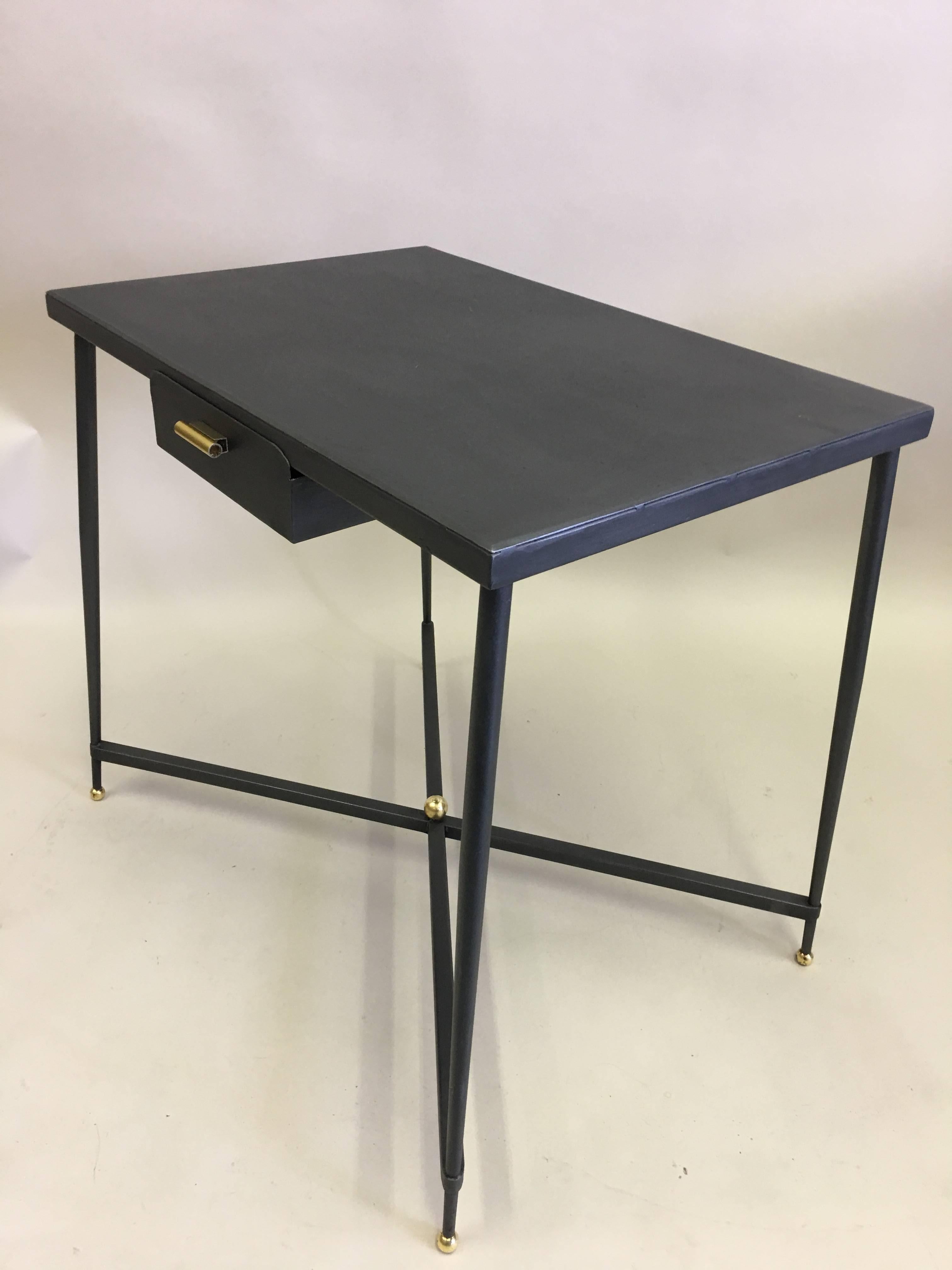 French Mid-Century Modern Neoclassical Desk /Writing Table by Jacques Adnet 1940 In Good Condition For Sale In New York, NY