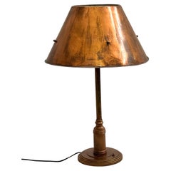 Large French Mid-Century Modern Craftsman Copper Table / Desk Lamp, 1940