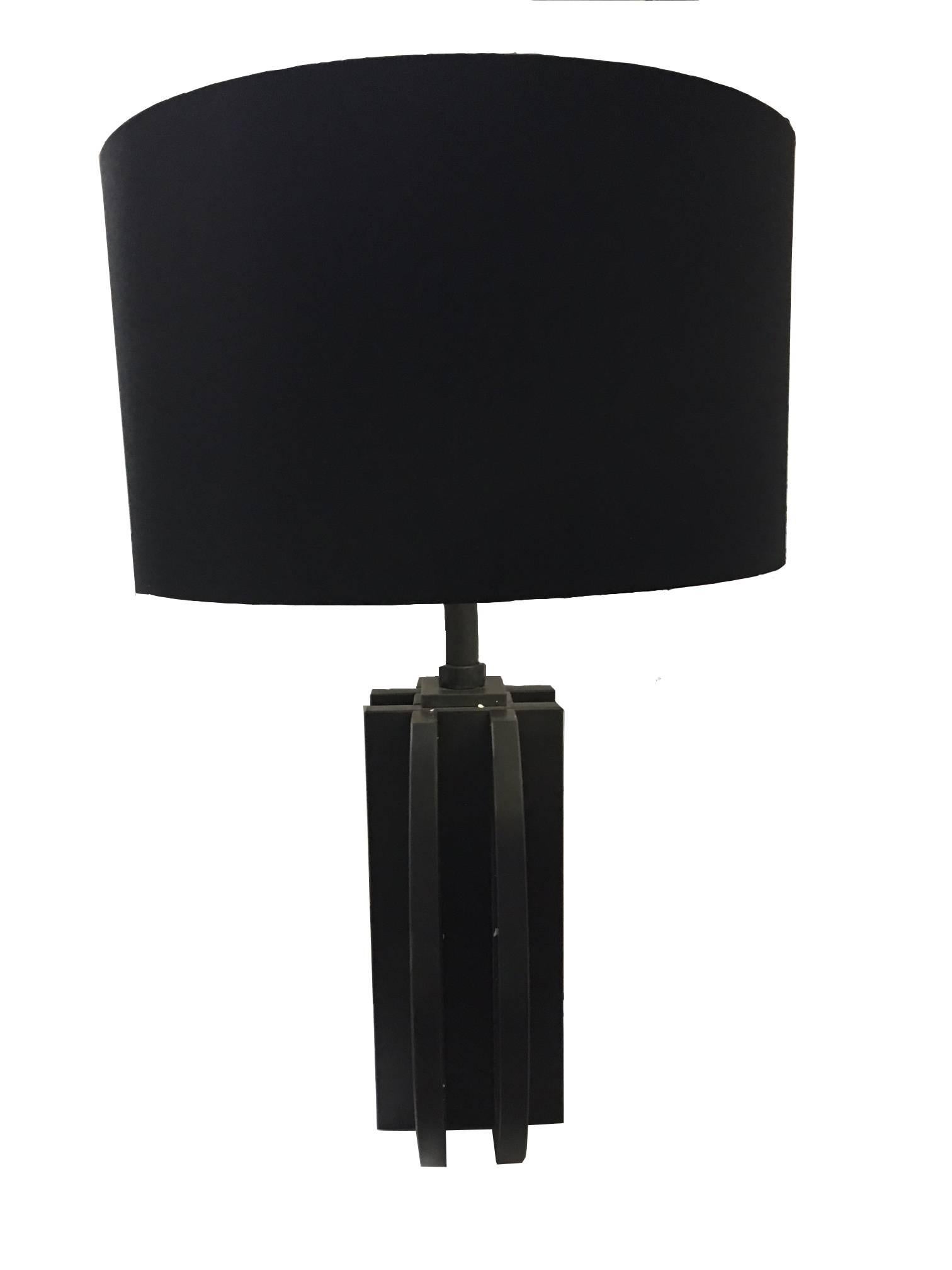 black stone table lamp