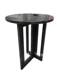 Pair of Italian Modern Black Marble Side Tables by Massimo Mangiardi
