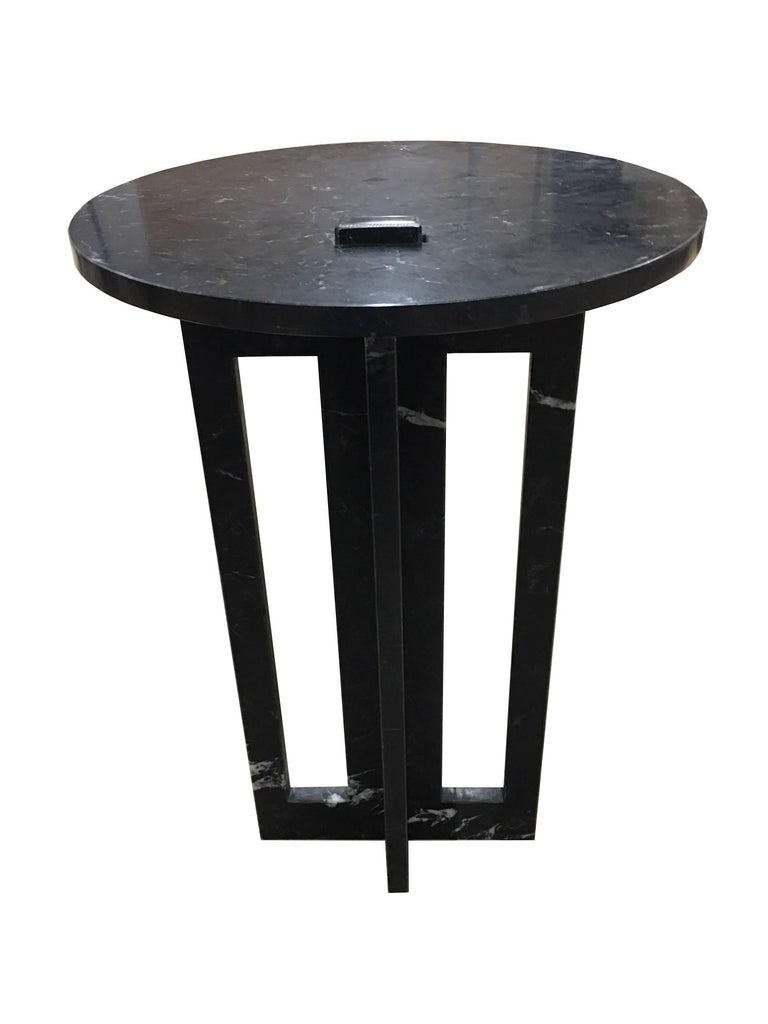 Pair of Italian Modern Black Marble Side Tables by Massimo ...
