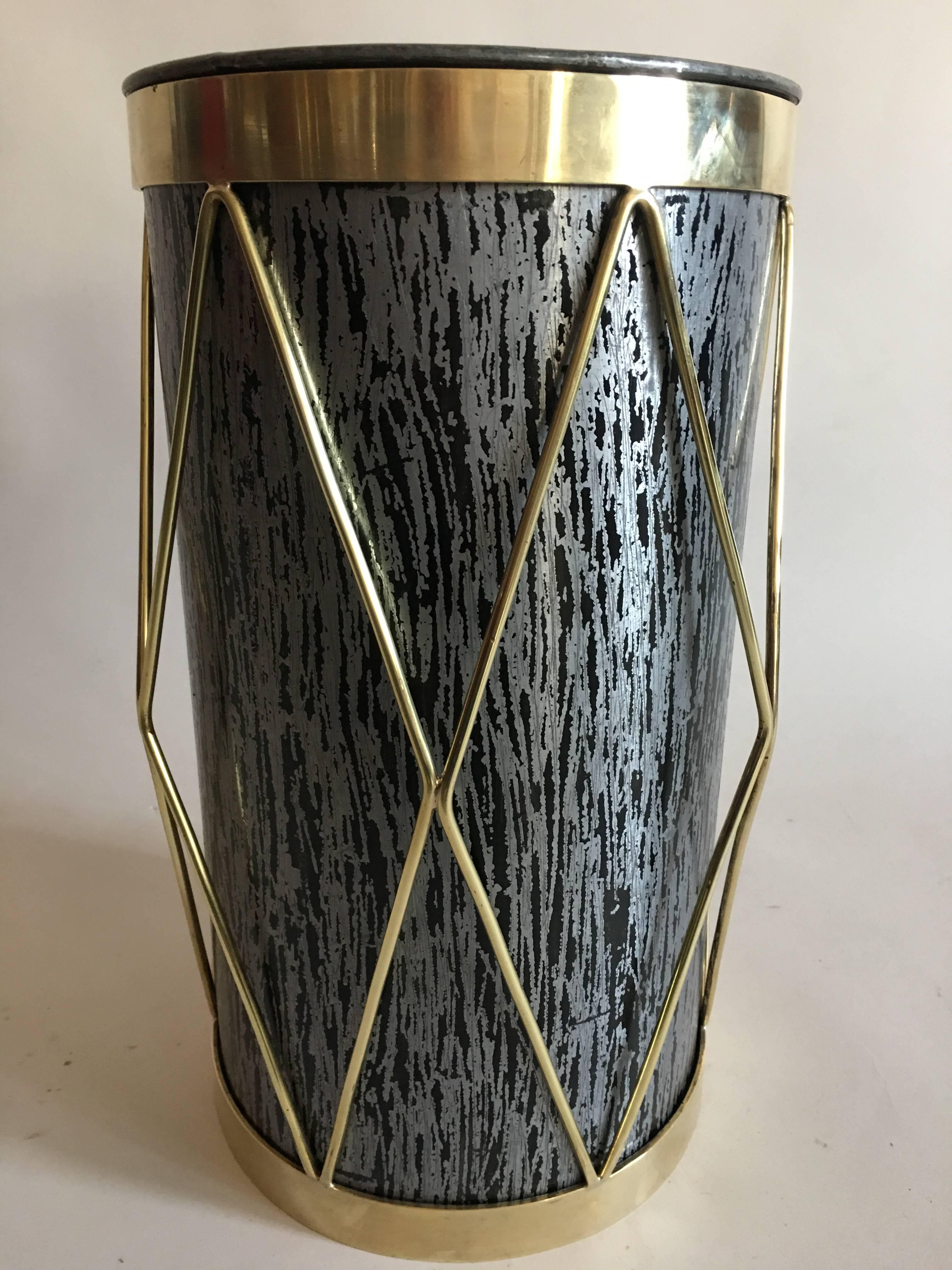 2 French Mid-Century Modern Umbrella Stands or Waste baskets by Maison Jansen In Good Condition For Sale In New York, NY