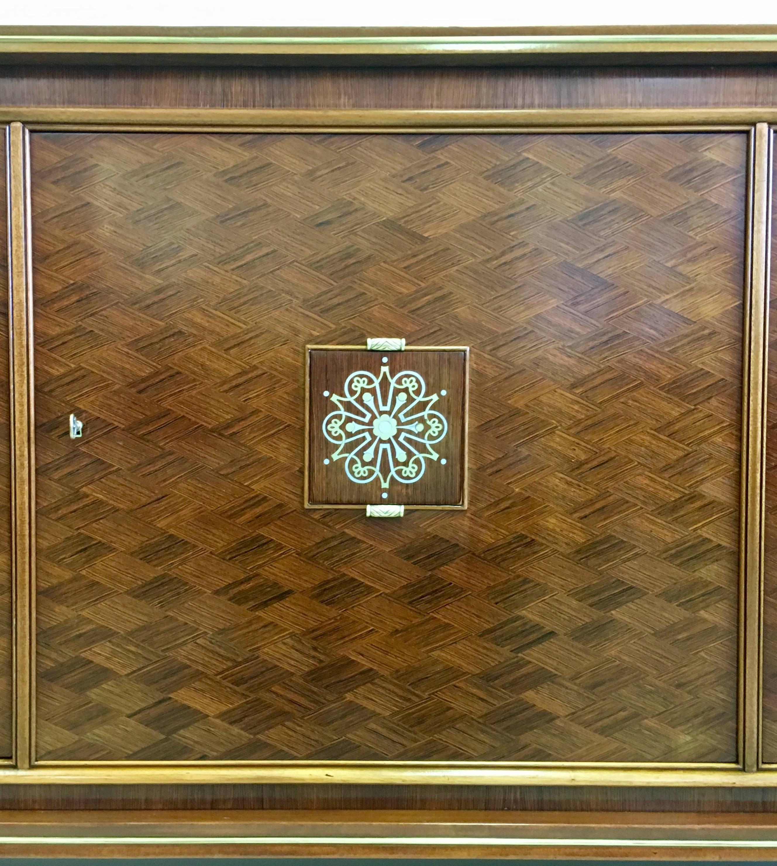 French Art Deco / Modern Neoclassical Mahogany Sideboard Signed by Jules Leleu In Good Condition In New York, NY