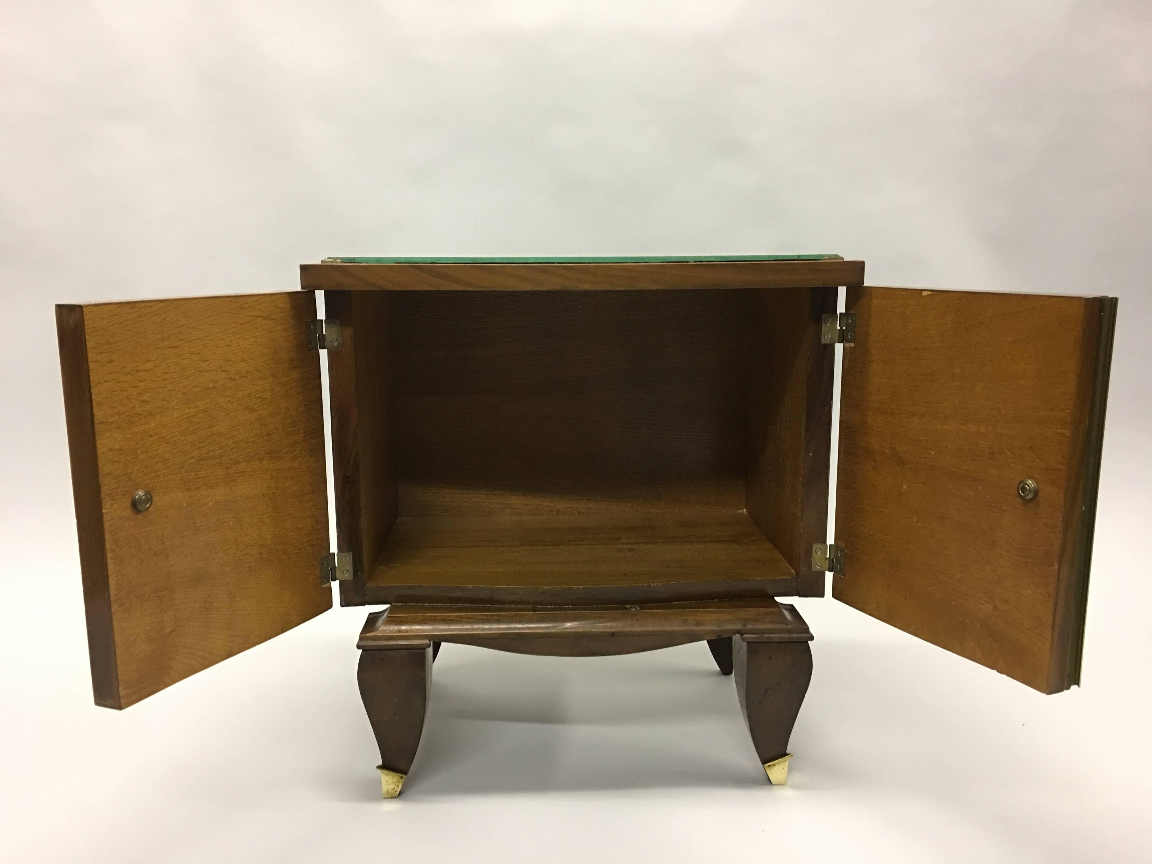 20th Century Pair of Mid-Century Modern Neoclassical Side Tables/Nightstands, Rene Prou For Sale