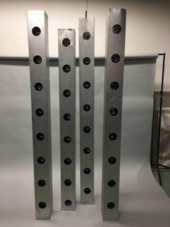 4 Italian Mid-Century Light Column Floor Lamps, Wall Sconces, Flush Mounts.