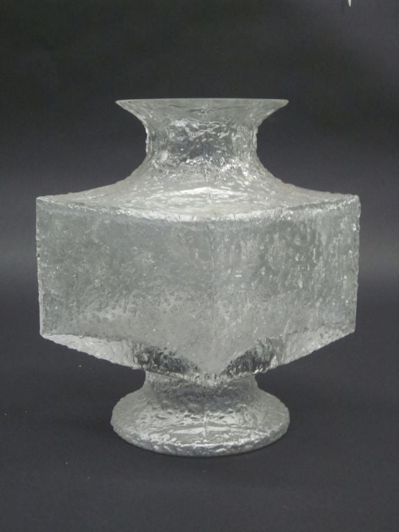 Finnish Five Scandinavian Midcentury Blown Ice Glass Vases by Timo Sarpaneva Iittala For Sale