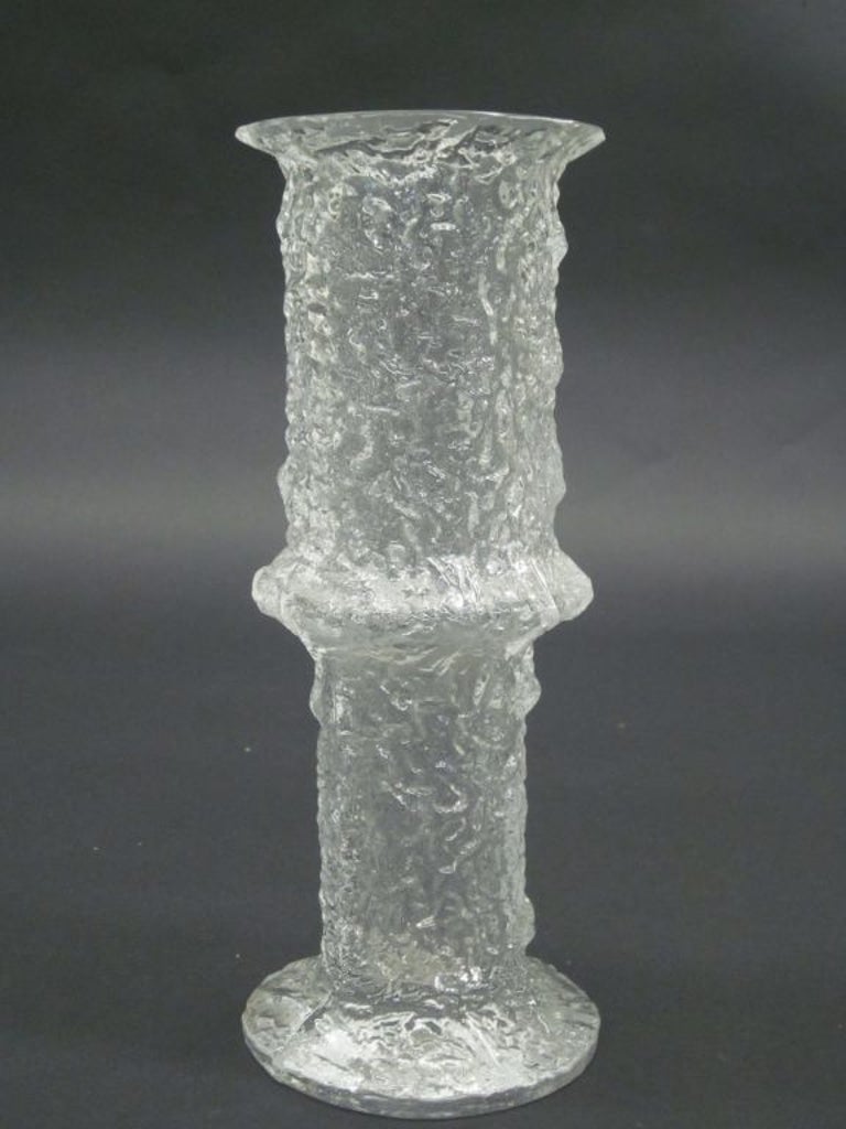 Five Scandinavian Midcentury Blown Ice Glass Vases by Timo Sarpaneva Iittala For Sale 2