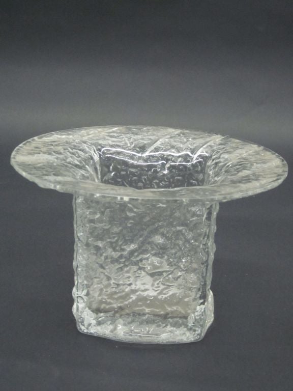 Blown Glass Five Scandinavian Midcentury Blown Ice Glass Vases by Timo Sarpaneva Iittala For Sale