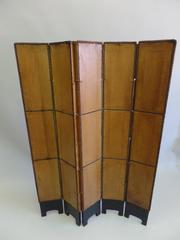 French 30s Deerskin Leather Screen in the Style of Jean-Michel Frank