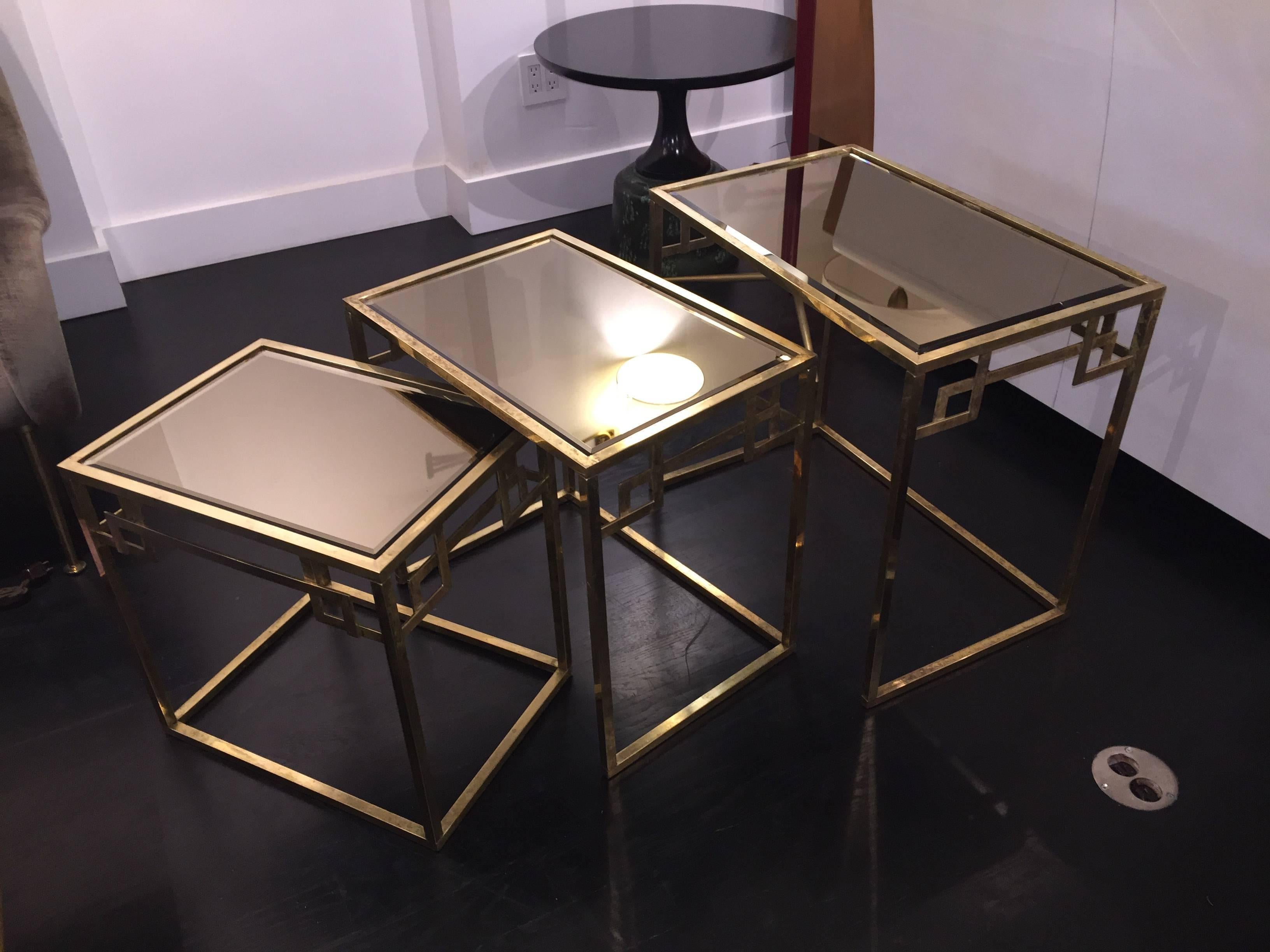 20th Century Italian Brass Nesting Tables