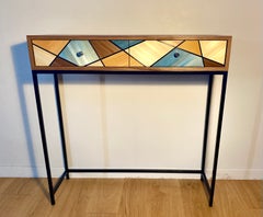 Console Couleurs Marqueterie De Paille