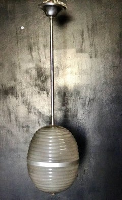 Murano Milk Glass Egg Pendant Light 1960/70