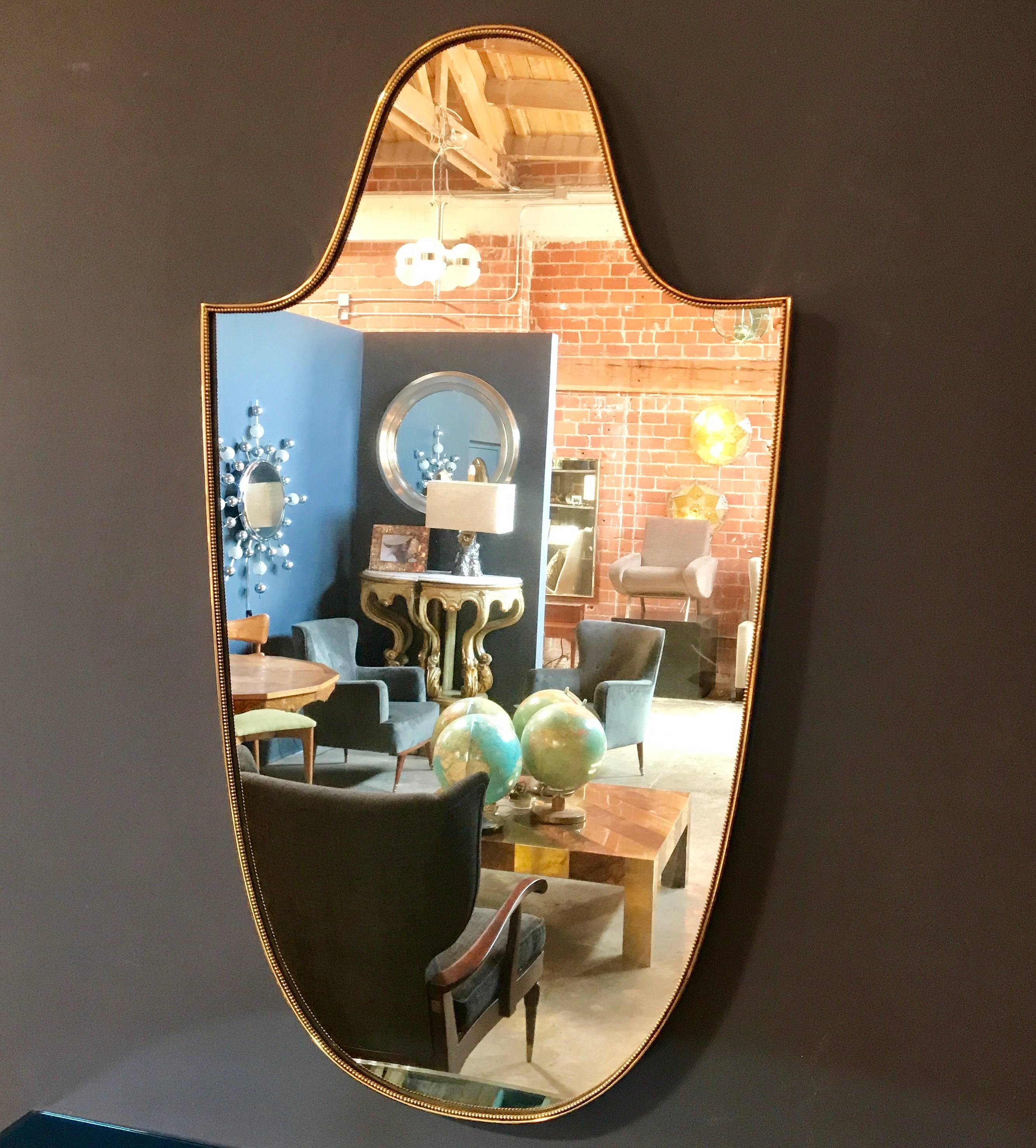 Brass vintage Italian mirror.