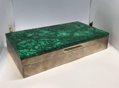 Malachite and Silver Jewelry Dresser Box, Italy, 1960s