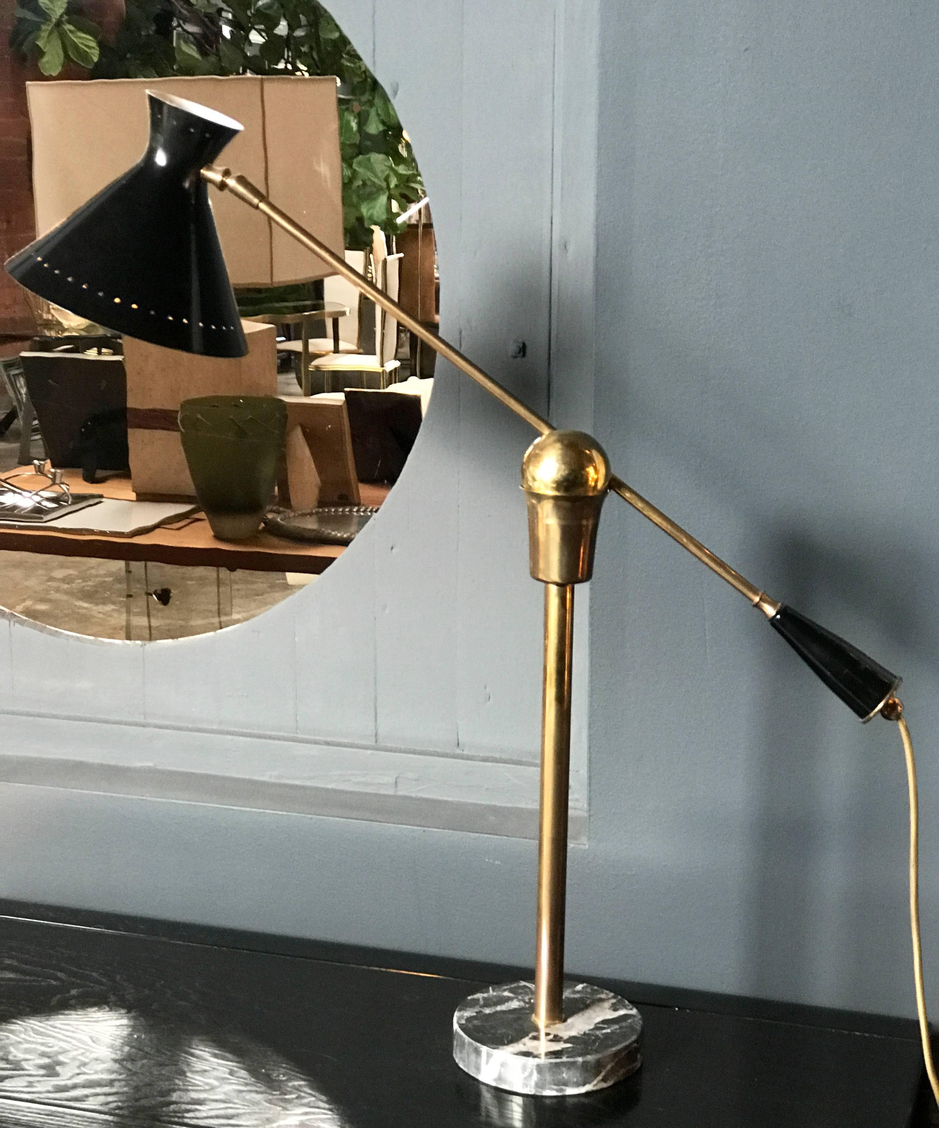 Italian table lamp with marble base.