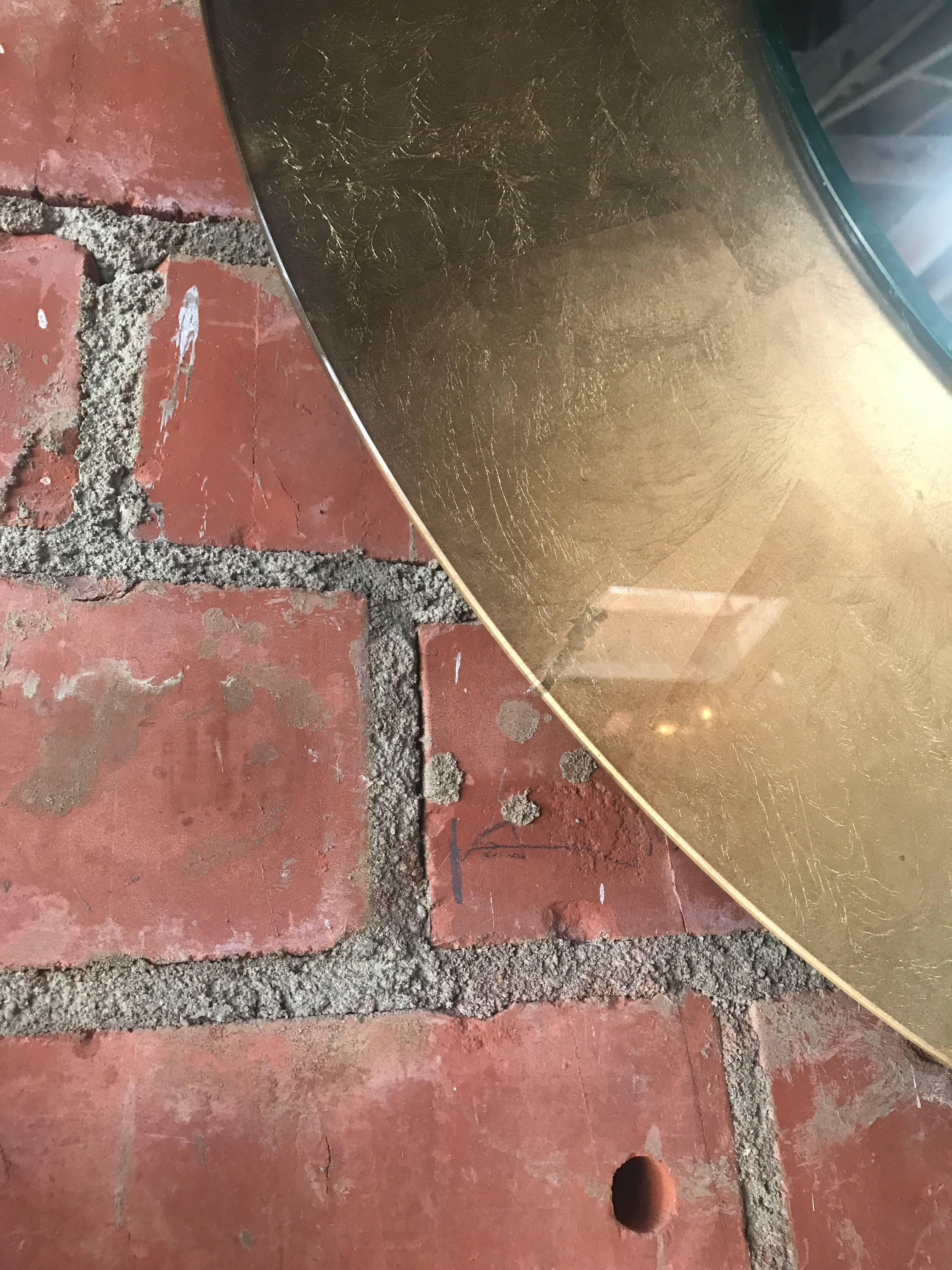 Italian Round Mirror with Gold Leaf In Excellent Condition In Los Angeles, CA
