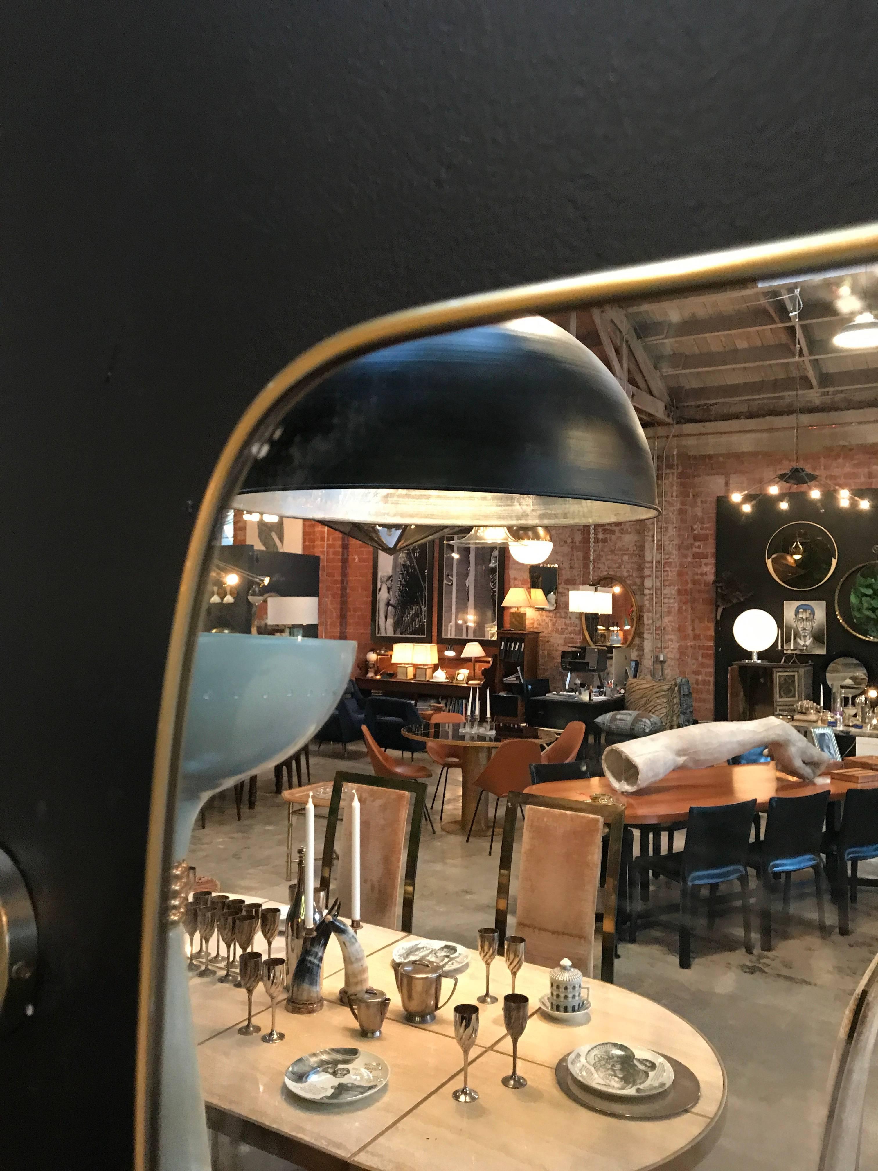 Brass Italian Mirror, 1960s In Excellent Condition In Los Angeles, CA