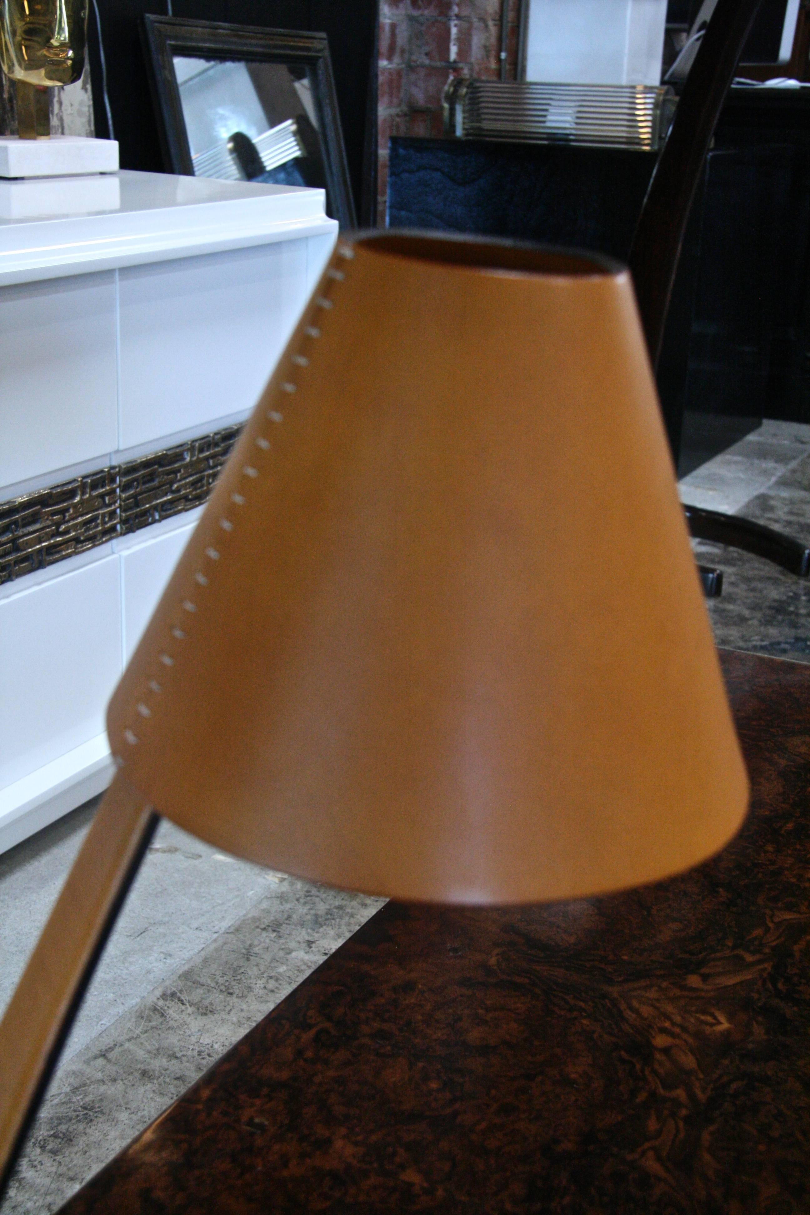Italian Table Lamp in Leather 1
