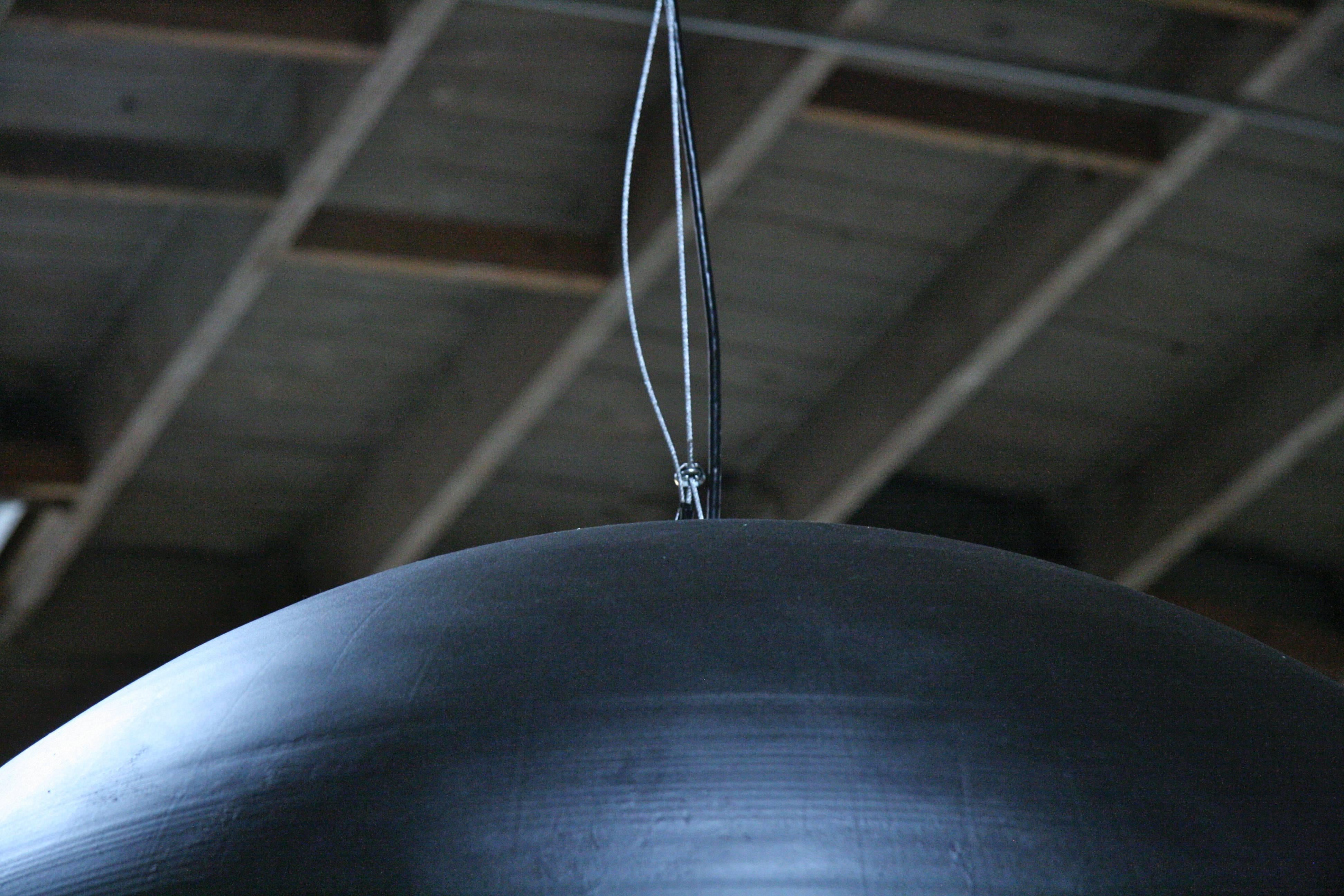Italian Industrial Iron Cupola with Silver Leaf Interior In Good Condition In Los Angeles, CA