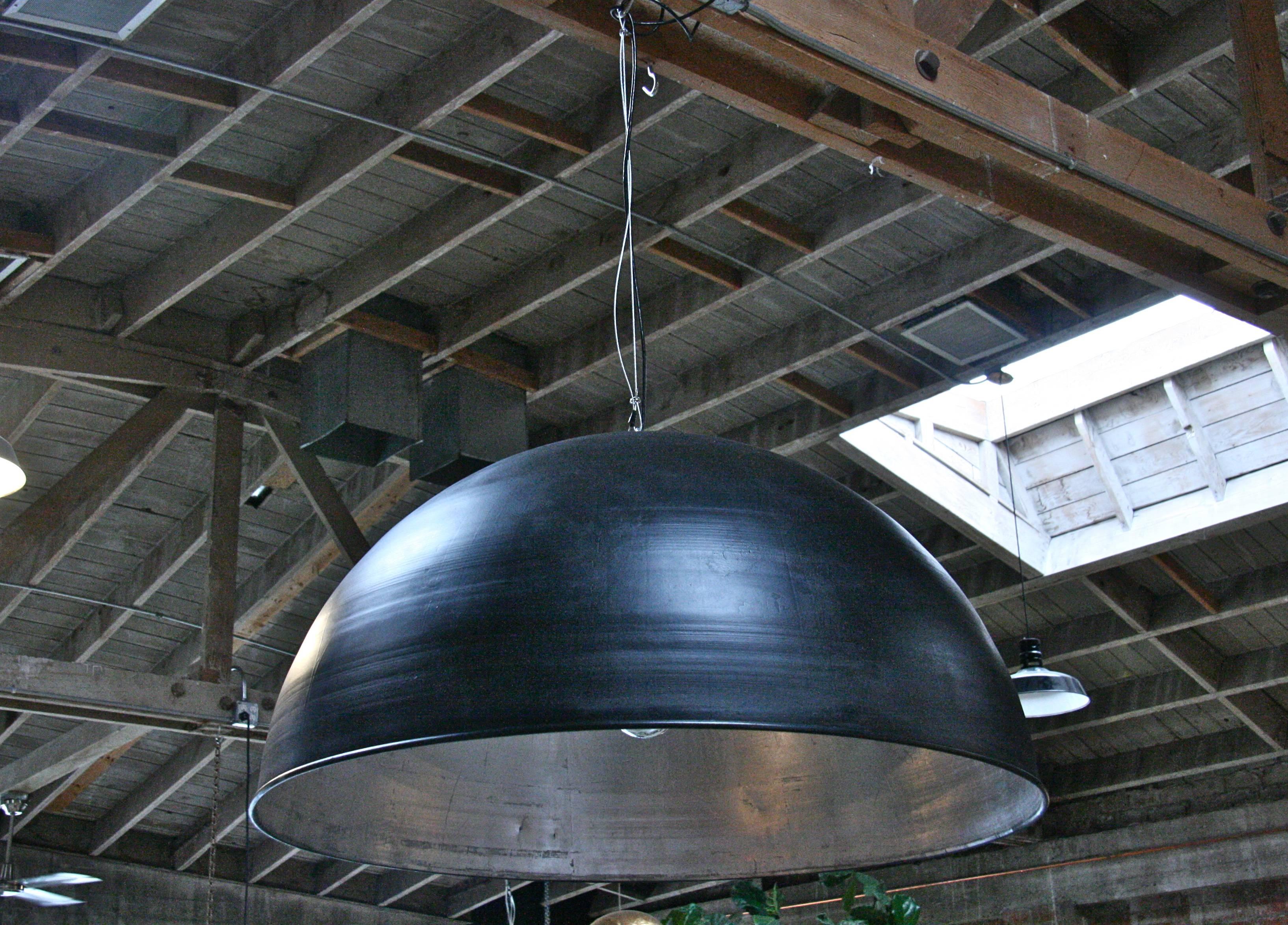 Black lacquered iron and silver leaf for the holidays. Ring in the New Year with this oversized cupola.