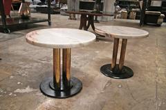 Italian 1960s Poltronova Brass, Marble-Top End Tables