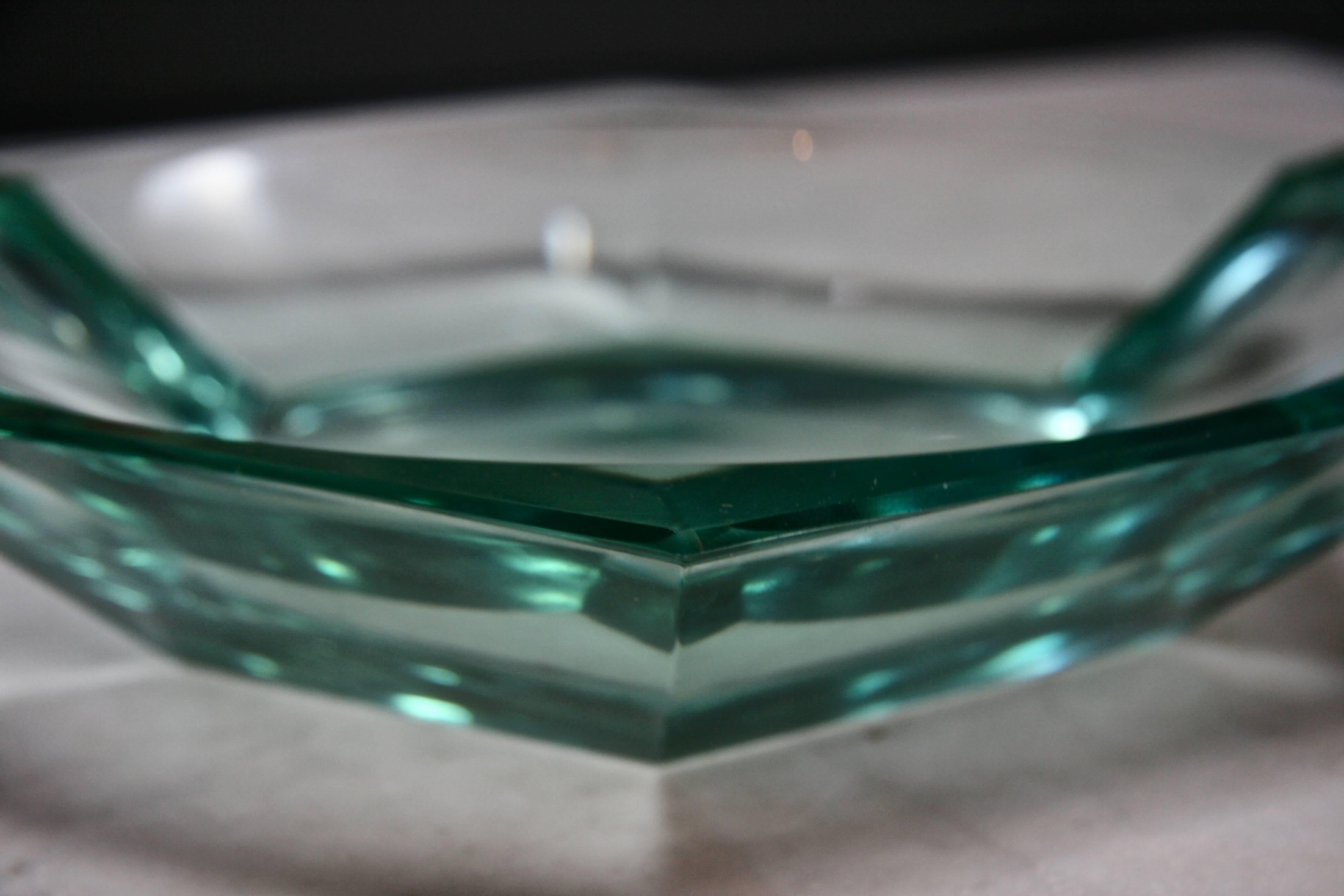 Hexagonal Ashtray by Fontana Arte, Italy, circa 1950 In Excellent Condition In Los Angeles, CA