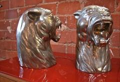 Pair of Pietro Figura Pewter Panther Sculptures for "Atena"