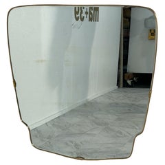 Vintage Italian Oversize Brass Wall Mirror 1970s