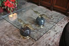 Alabaster and Brass Coffee Table