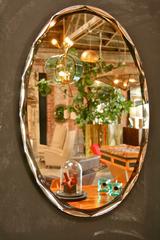 Italian 1960s Rose Gold Oval Mirror
