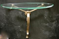 Italian 1940s Brass Glass Console