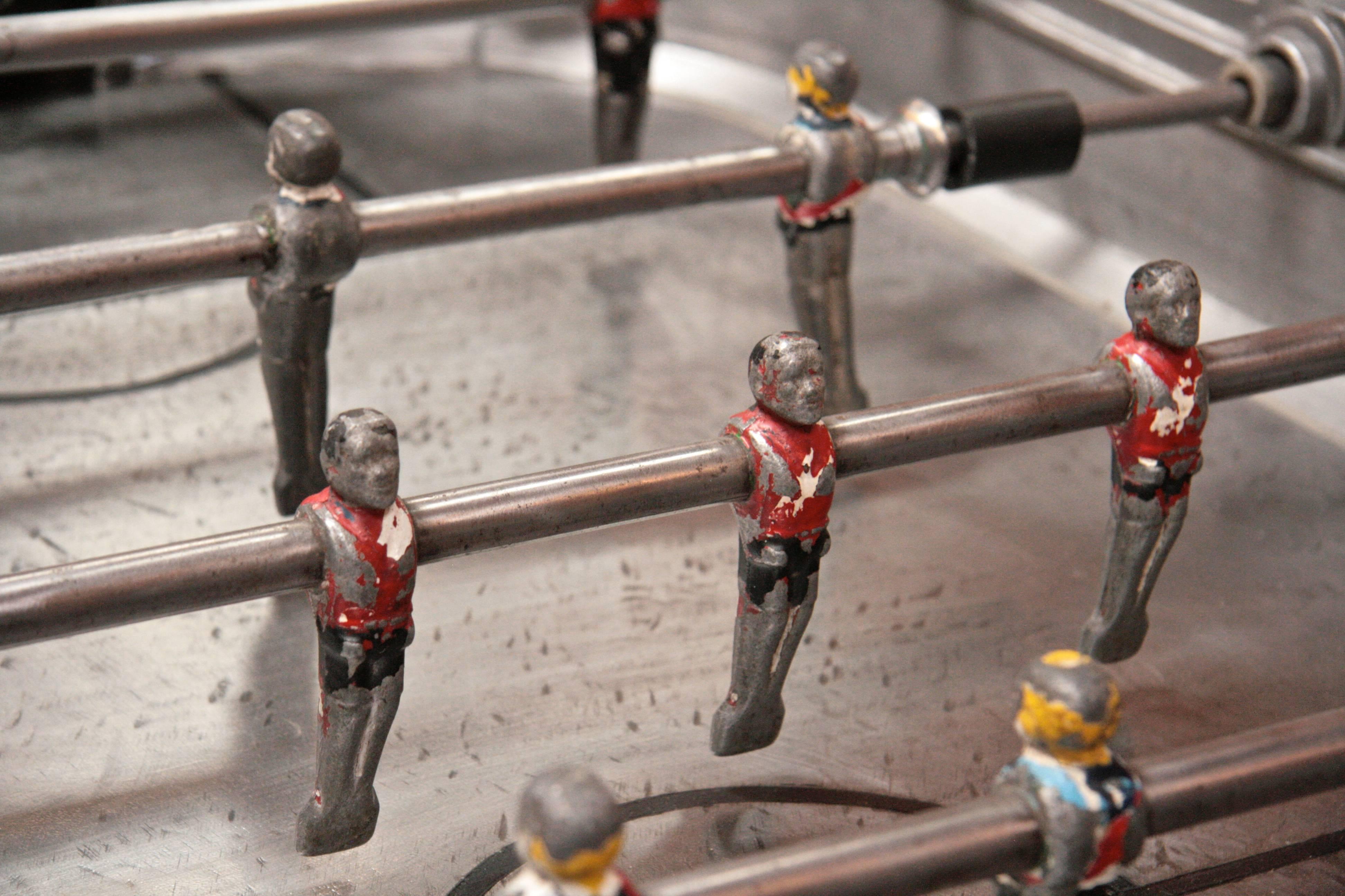 Mid-20th Century Cast Aluminum Foosball Table 