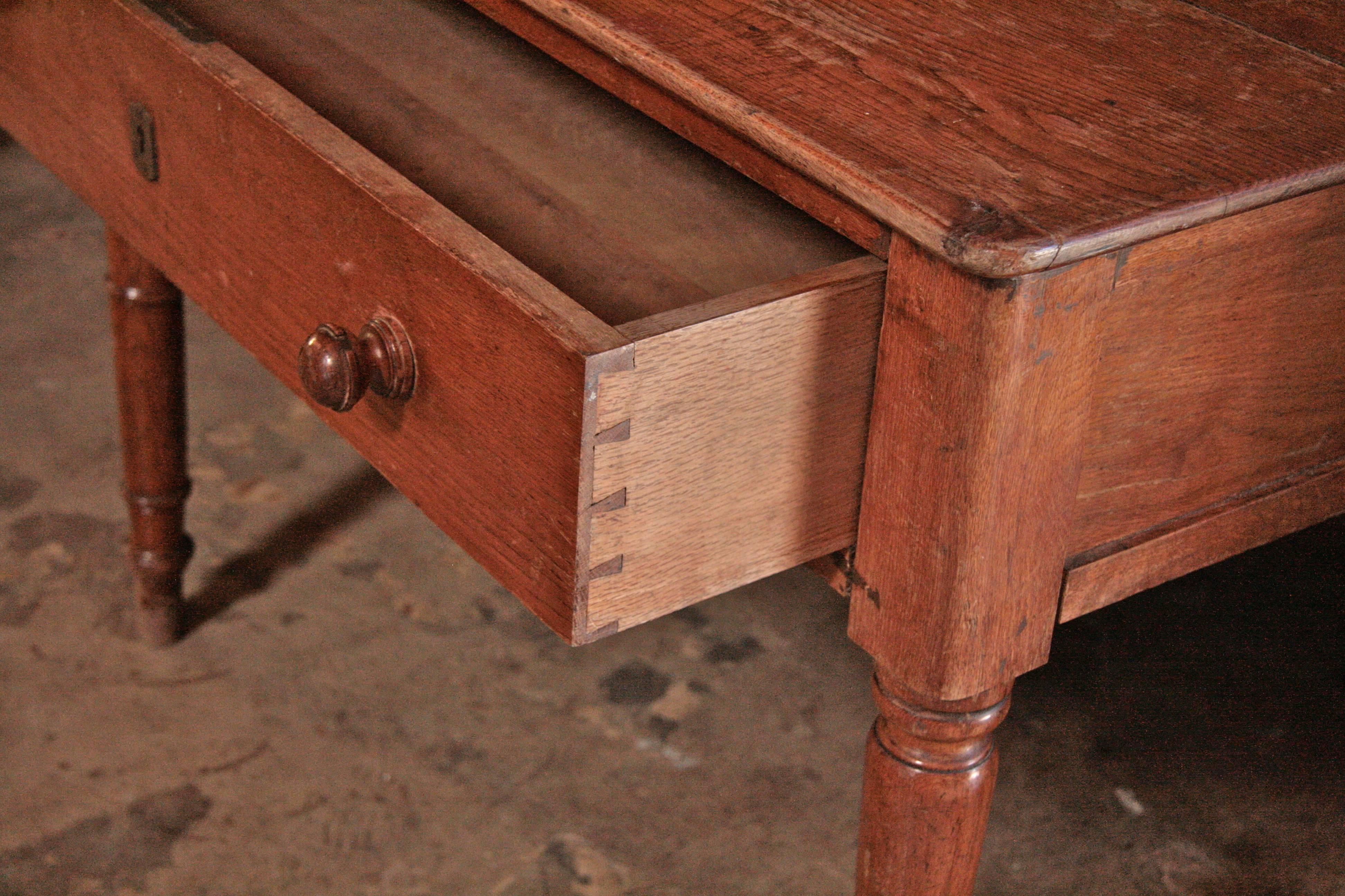 Wood Italian Table 19th Century Table with Four Drawers