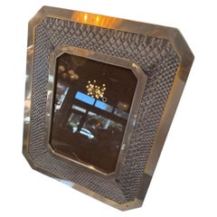 Vintage Chrome and Snakeskin Picture Frame