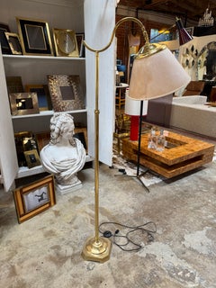 Lampada da terra vintage italiana in ottone, regolabile