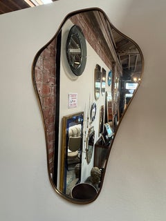 Italian Freeform Brass Wall Mirror