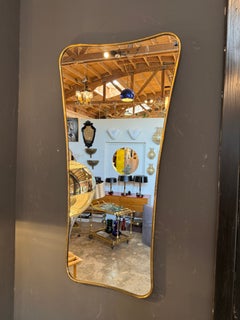 Italian Freeform Brass Wall Mirror