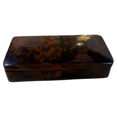 Faux Tortoiseshell Lucite Rectangular Box