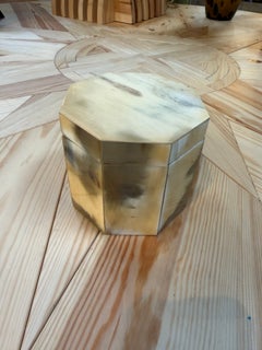 Vintage Octagonal Horn-Clad Decorative Box
