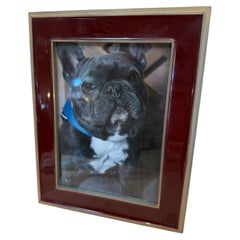 Burgundy and Brass Tabletop Picture Frame