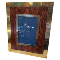 Vintage Wood and Brass Picture Frame
