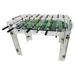 Vintage Lucite & Crystal Glass Foosball Table, Italy, 1970s
