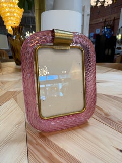 Cadre photo en verre de Murano rose