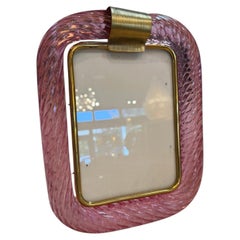 Cadre photo en verre de Murano rose