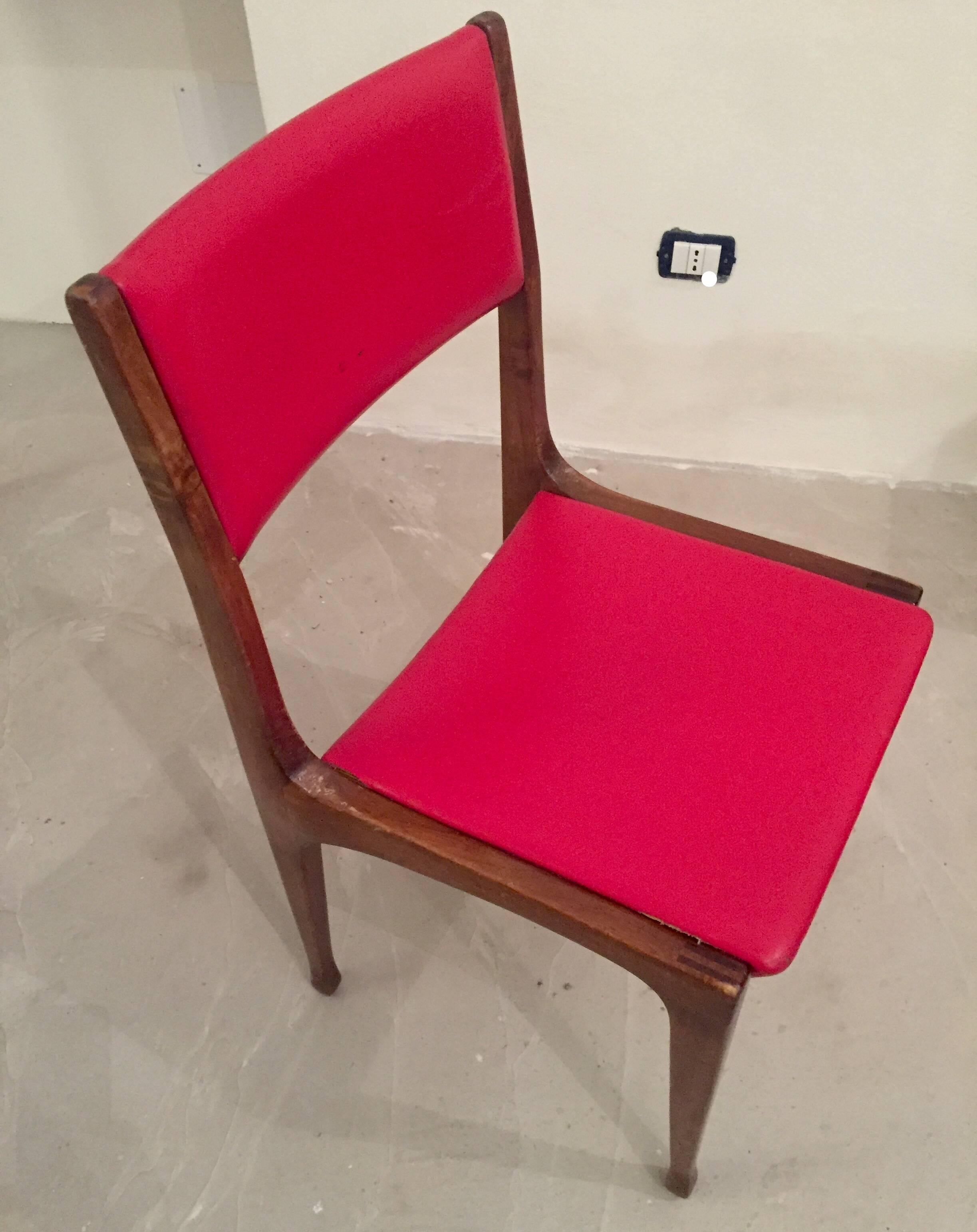 Faux Leather Rare Carlo De Carli Chairs Mod.693 for Cassina