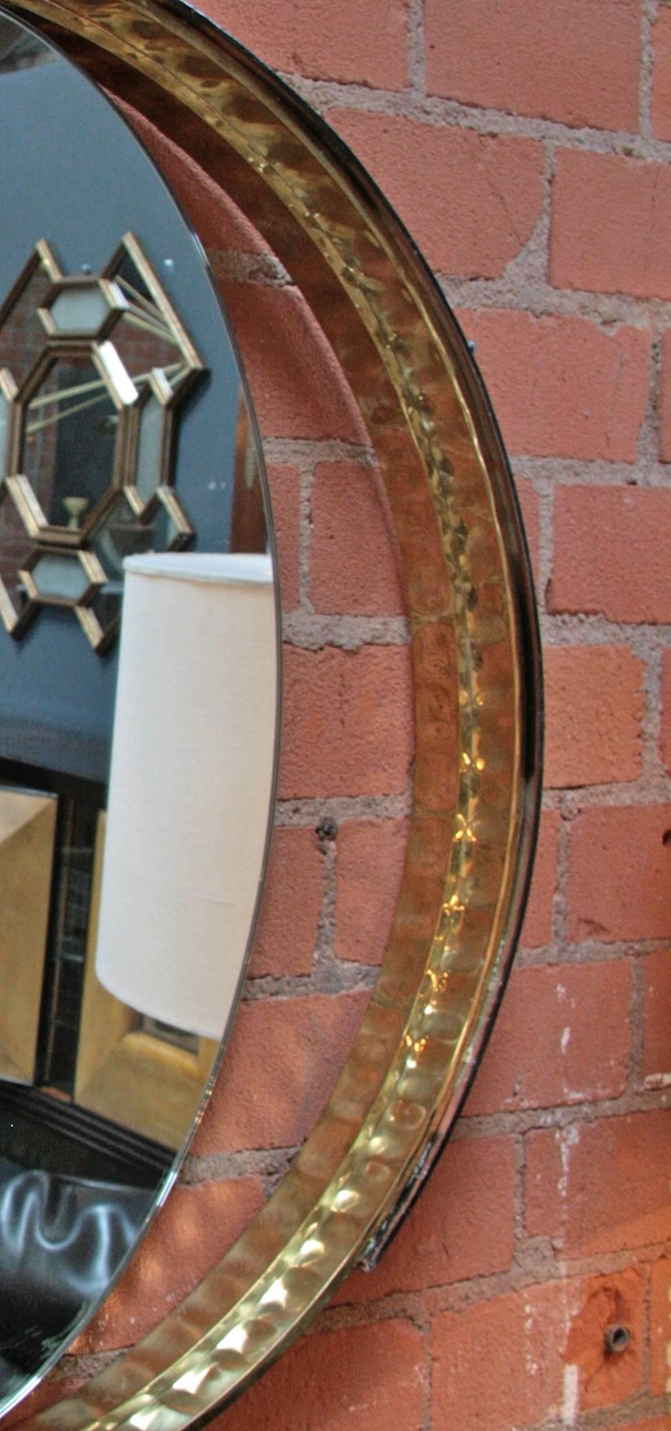 Italian Mirror with Wood and Brass Frame 1