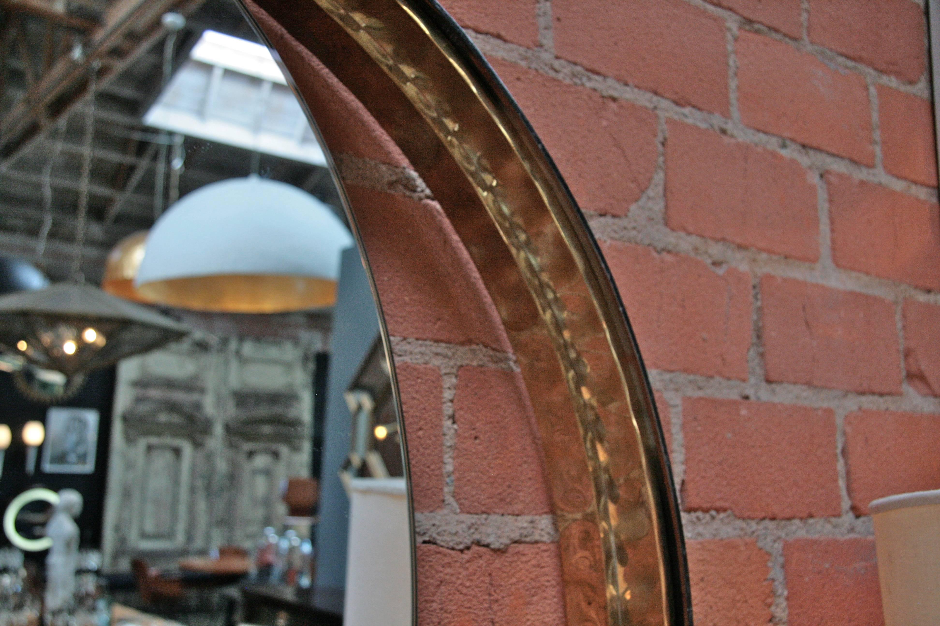 Italian Mirror with Wood and Brass Frame 2
