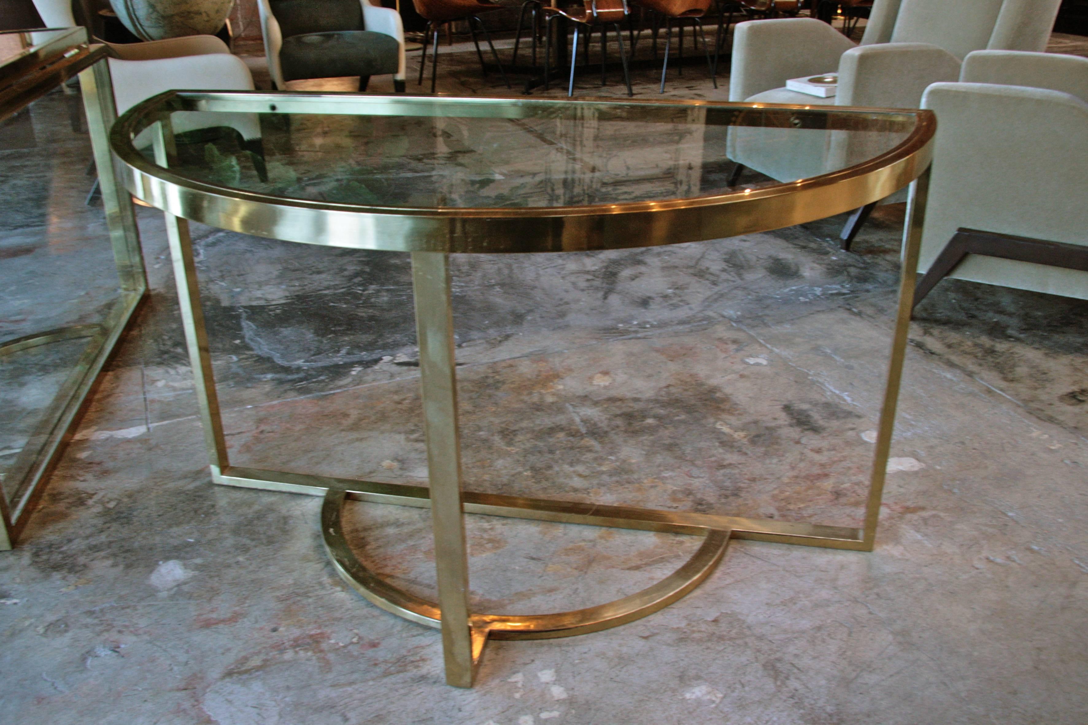 Versatile Brass Oval or Round Table by Romeo Rega, 1970 4