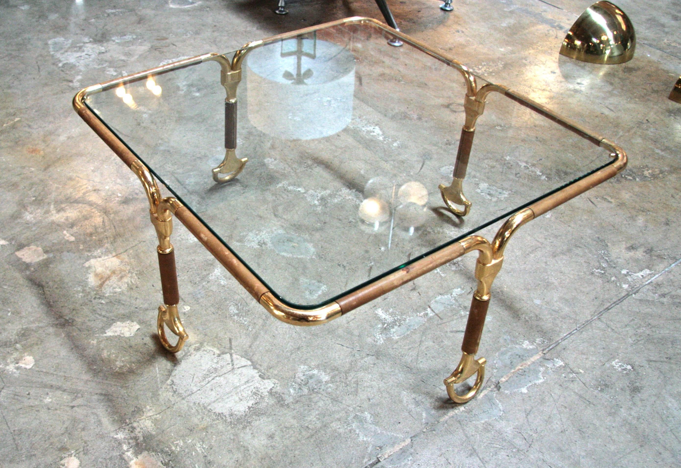 Stunning rare Gucci horsebit coffee table.